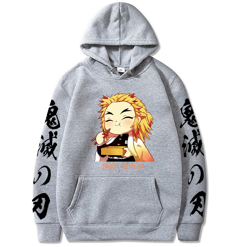 Casual Kimetsu No Yaiba Print Loose Hoodie