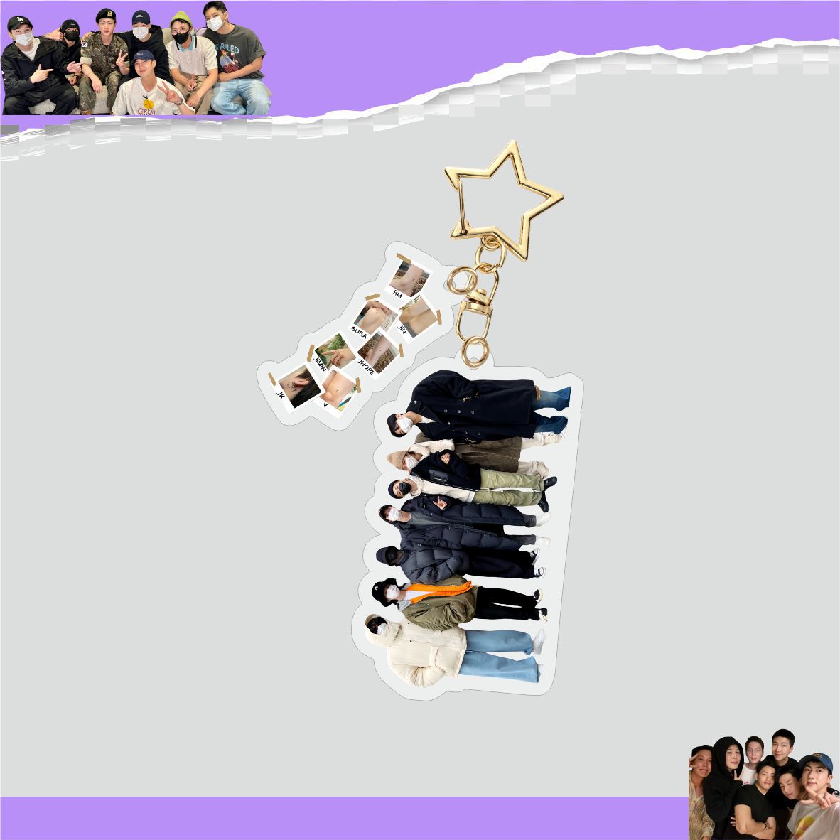 V JIMIN Acrylic Keychain Pendant Kpop