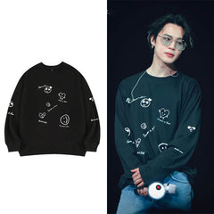 Unisex Kpop Graphic Print Casual Sweatshirt