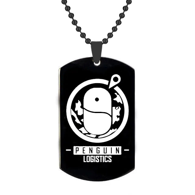 Game Cool Pattern Silver/black Tag Necklace