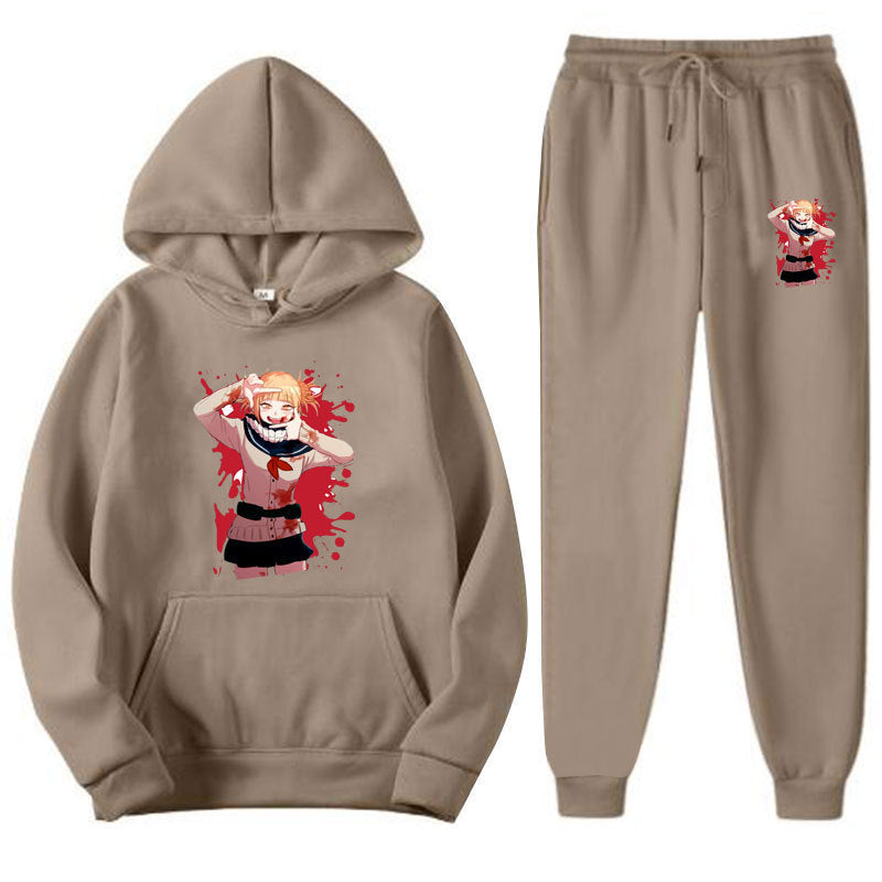 Unisex Casual Anime Graphic Hoodie Sports Pants Suit