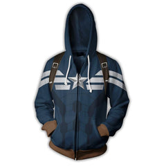 Cool Unisex Captain America Printed Cosplay Hoodie