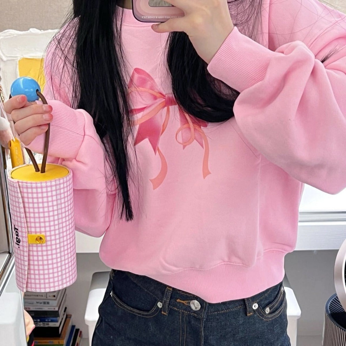 Cute Niche Kpop Bowtie Sports Hoodie