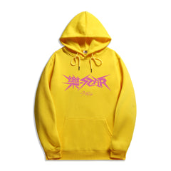 Unisex Kpop Letter Printed Solid Color Hoodie