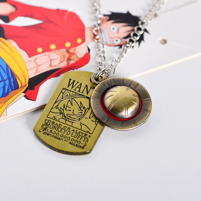 Trendy Zoro Luffy Alloy Necklace Keychain