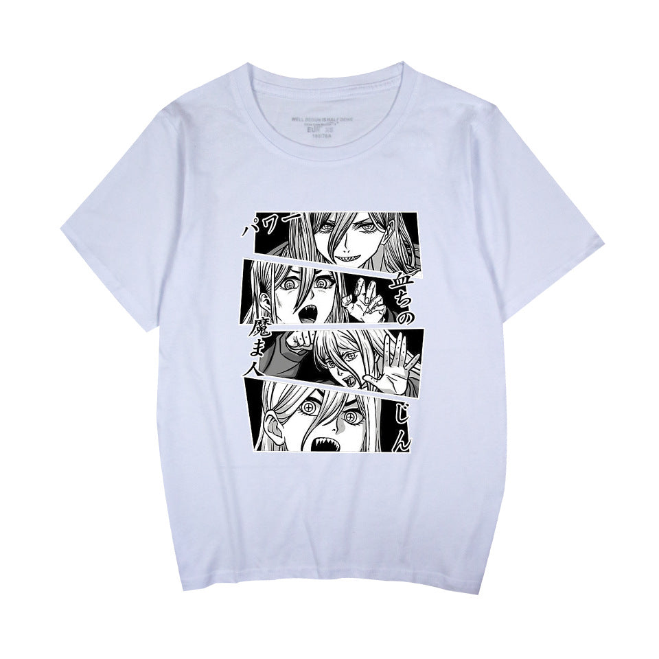 Women's Anime Graffiti Round Neck T-shirt