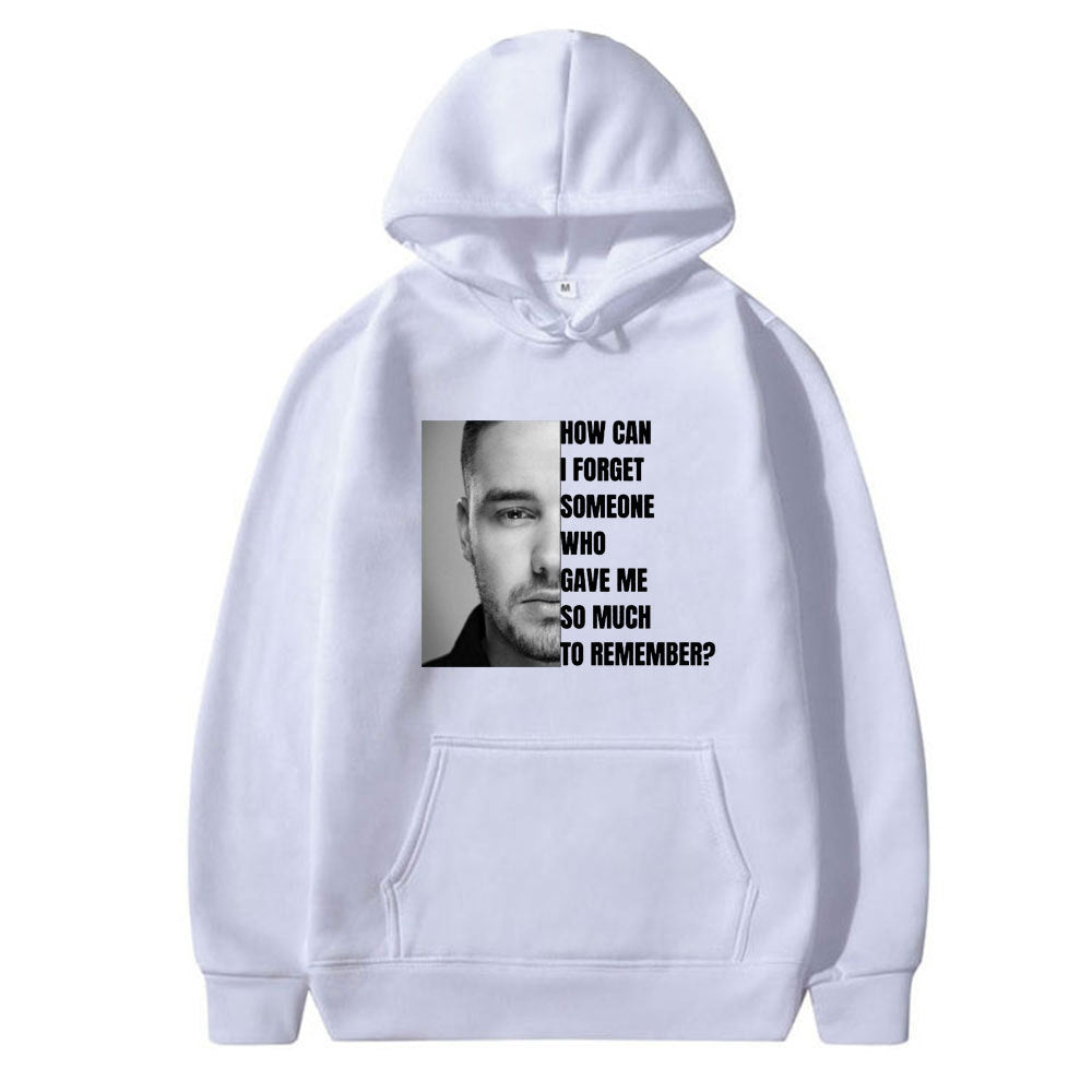 Casual Liam Tribute Letter Print Hoodie