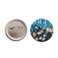 KPOP Magazine Cover Badge Mirror Keychain