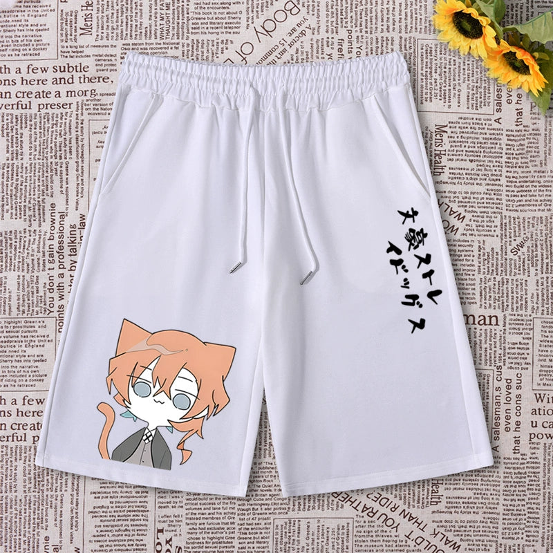 Casual Anime Logo Loose Shorts