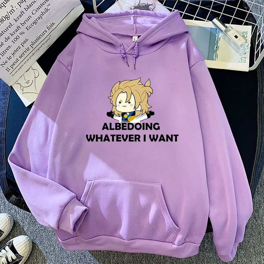 Unisex Albedoing What I Want Graphic Loose Hoodie