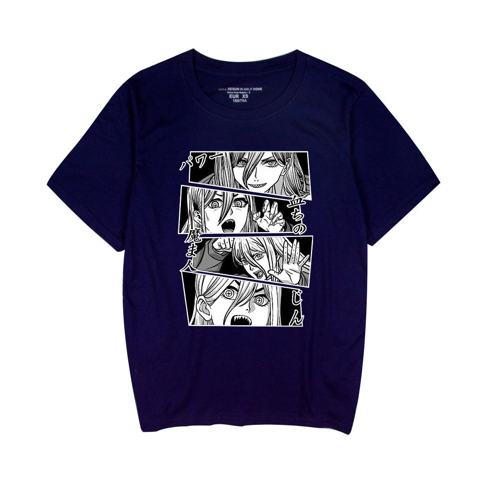 Women's Anime Graffiti Round Neck T-shirt