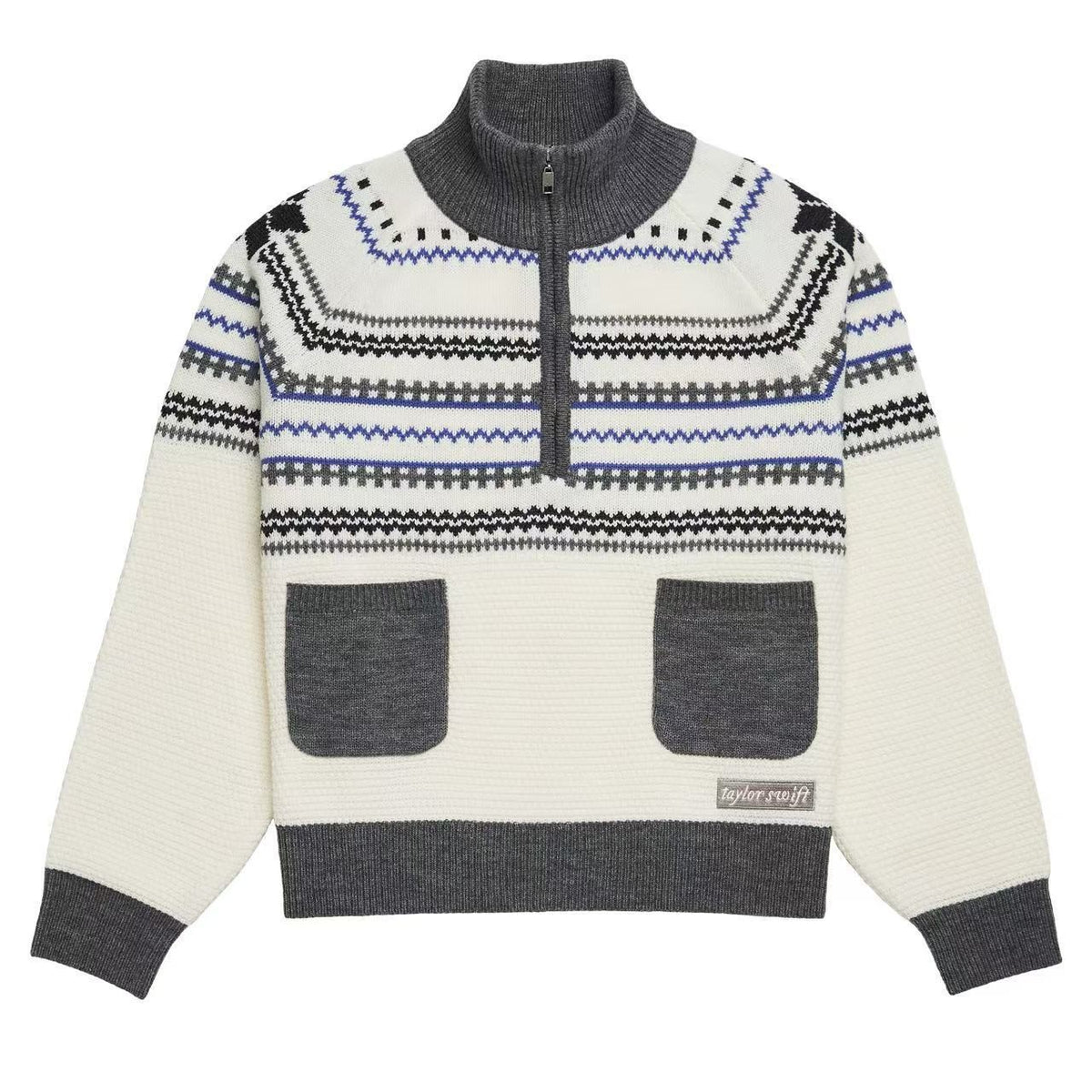 Taylor Striped Half Zipper Knitted Sweater
