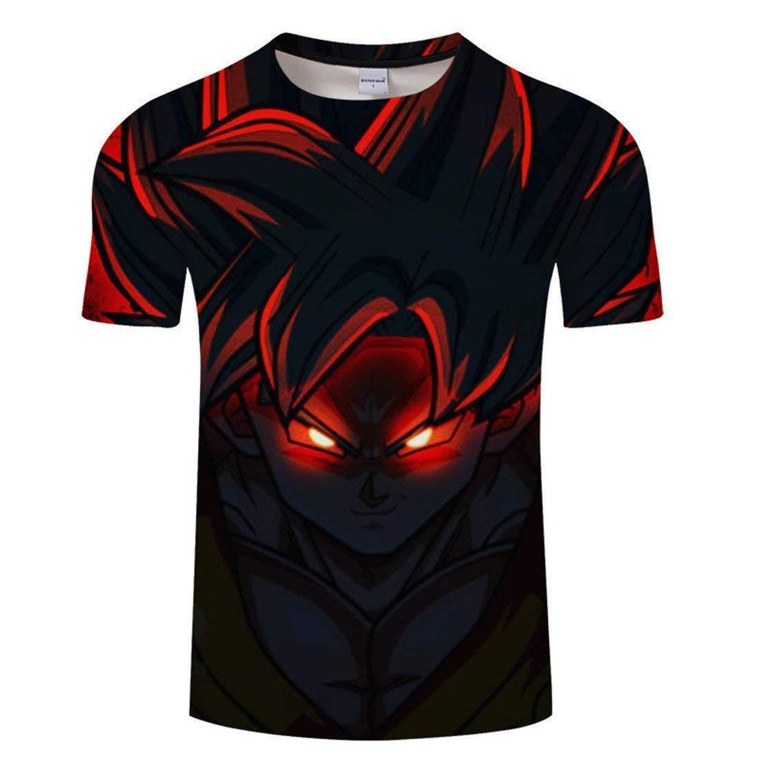 Unisex Anime Digital Print Round Neck T-shirt