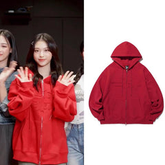 Korean Style Niche Patch Design Zipper Hoodie