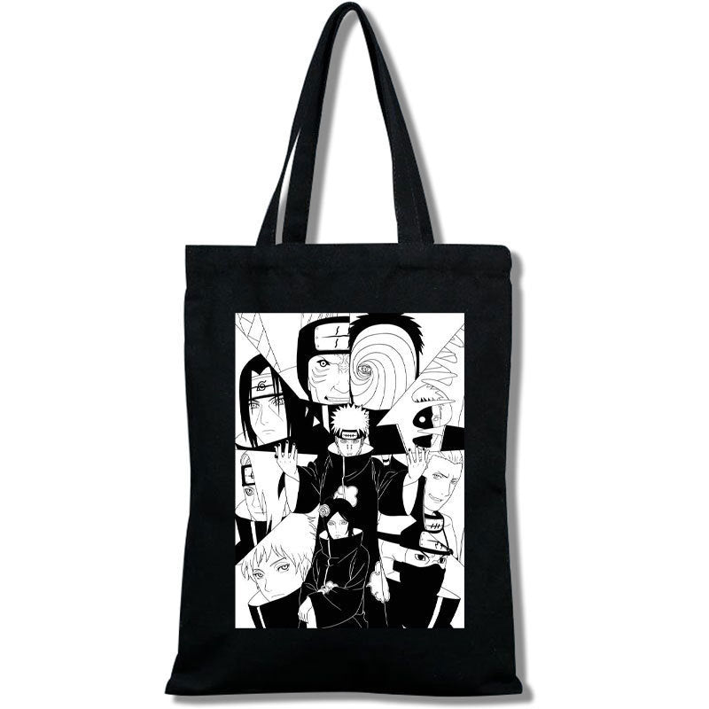 Trendy Uzumaki Print Canvas Shoulder Bag