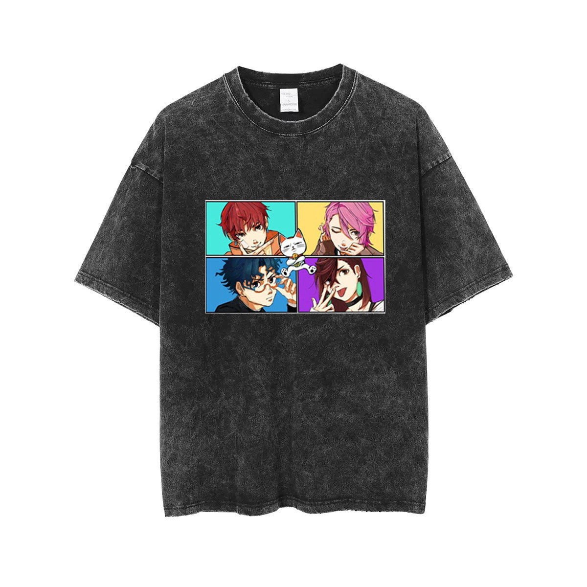 Retro Anime Printed Casual Cotton T-Shirt