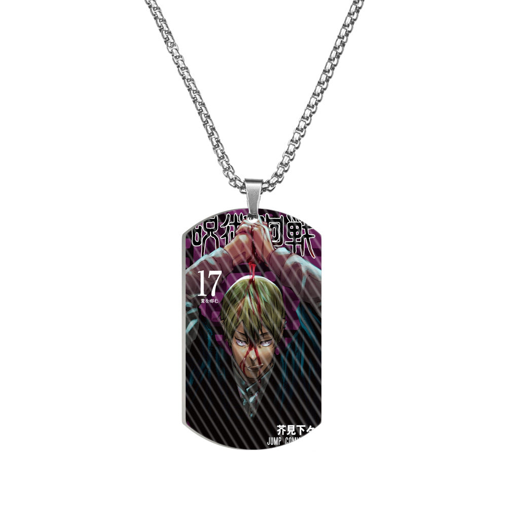 Cool Anime Printed Dog Tag Necklace