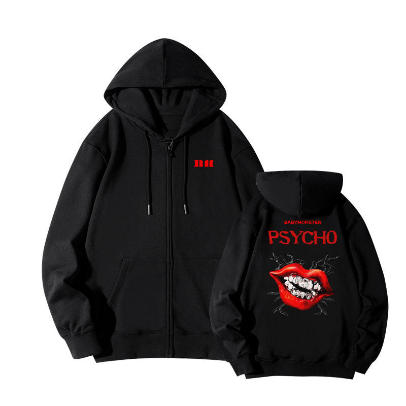 Unisex BM PSYCHO Zipper Hoodie Jacket