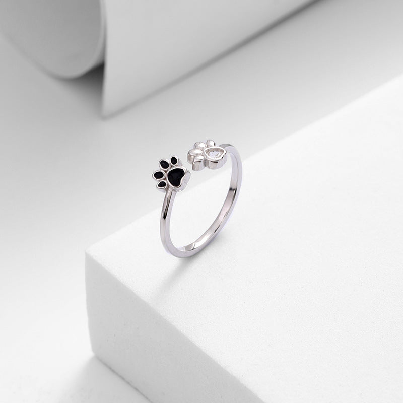 Cute Cat Paw Open Ring