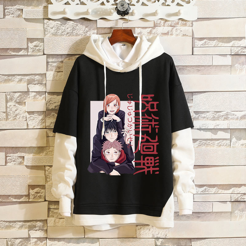 Unisex Anime Pattern Pullover Loose Hoodie