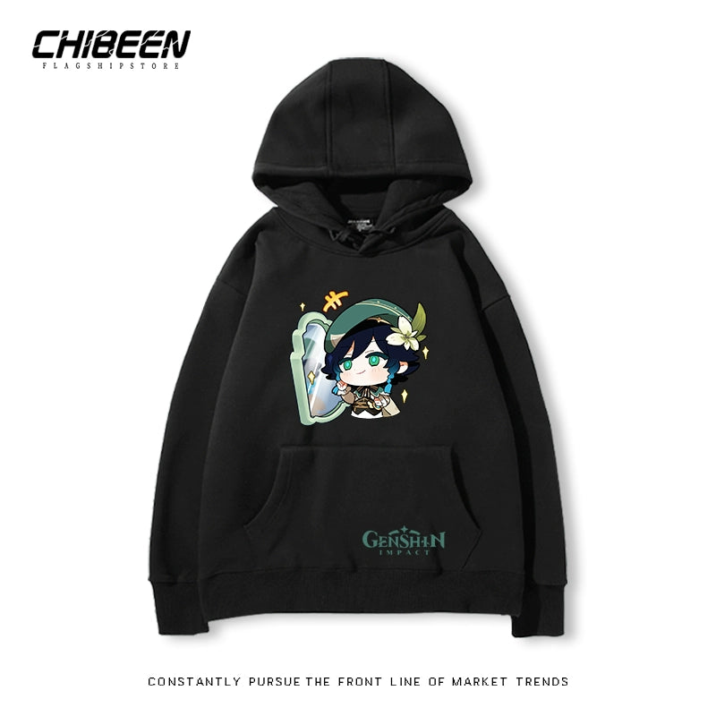 Unisex Venti Game Print Pullover Hoodie