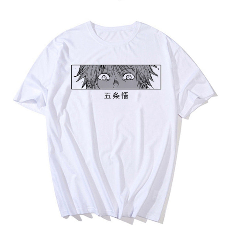 Men's Anime Printed Loose Crew Neck T-shirt