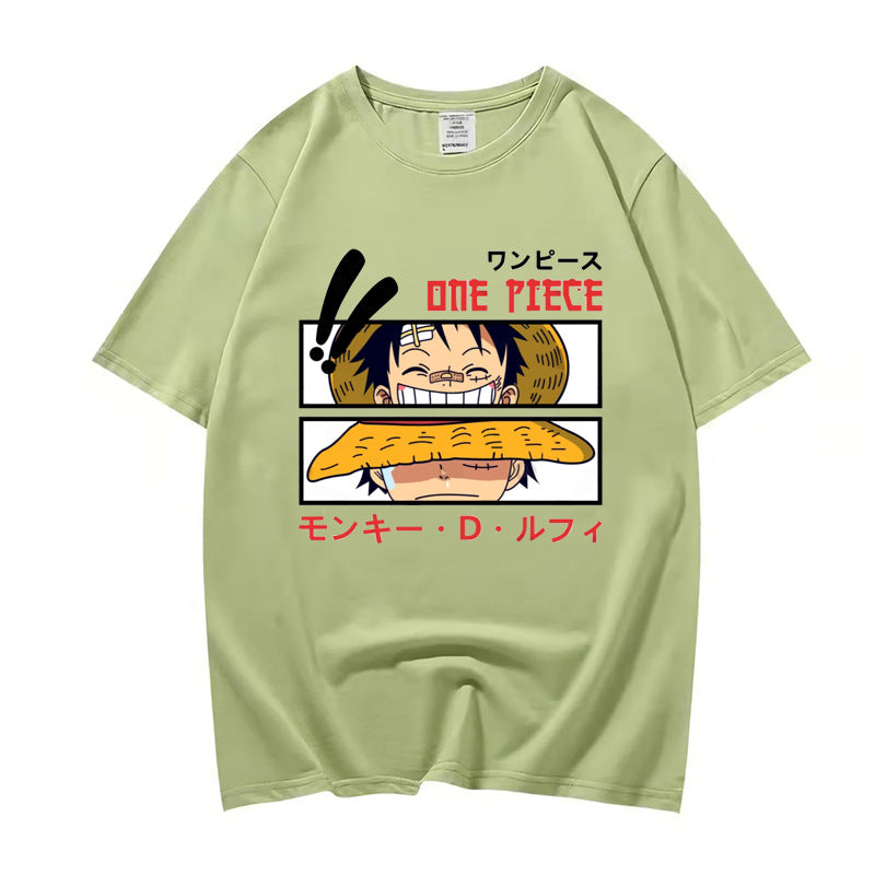 Unisex Casual Luffy Pattern Short Sleeve T-Shirt