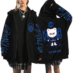 KPOP KARMA 2025 Printed Zip Up Hoodie