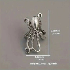 Retro Octopus Alloy Ear Clips