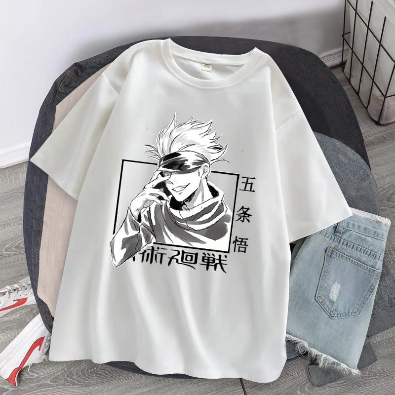 Casual Women's Anime Crew Neck Short Sleeve Tee