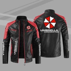 Umbrella Corp Printed Leather Jacket