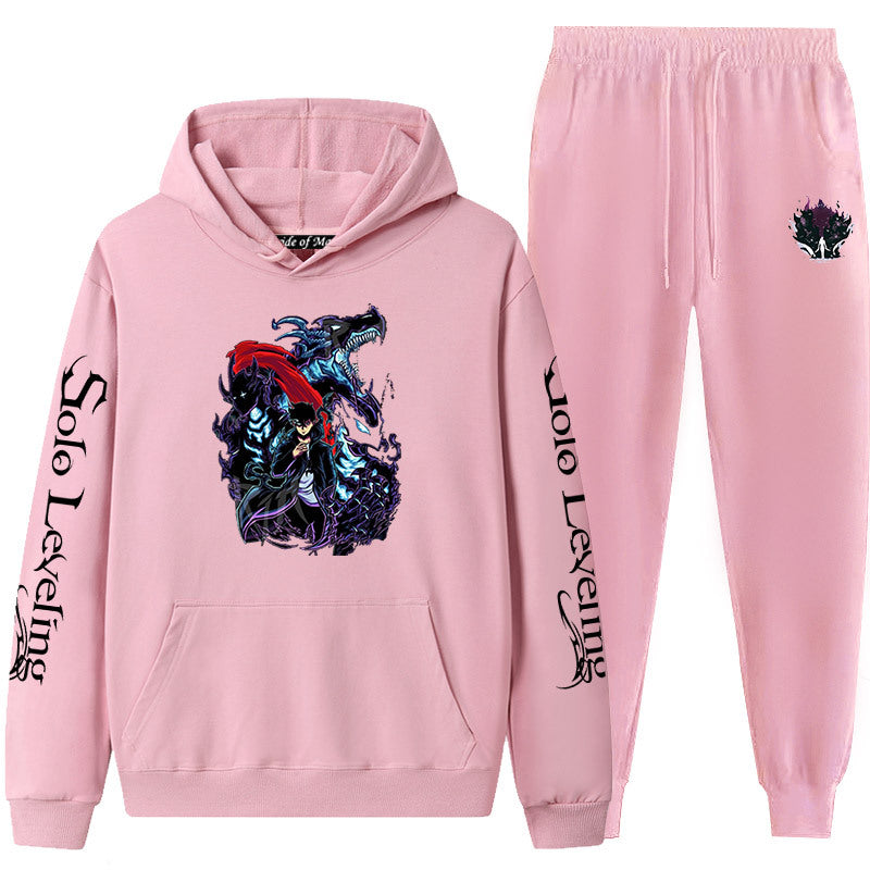 Casual Anime Graphic Hoodie Loose Pants