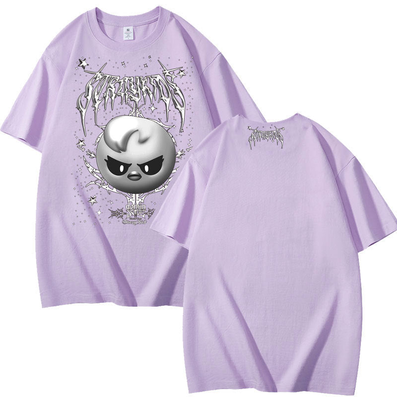 Evil Bbokari Print Cotton Short-sleeved T-shirt