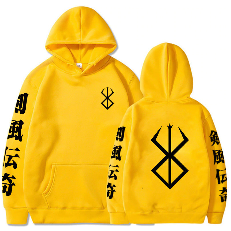 Men's Anime Logo Printed Loose Hoodie