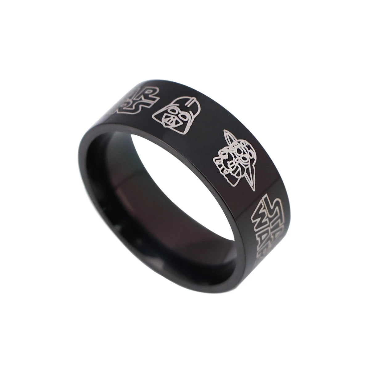 Chic Comic Stainless Steel Laser Ring