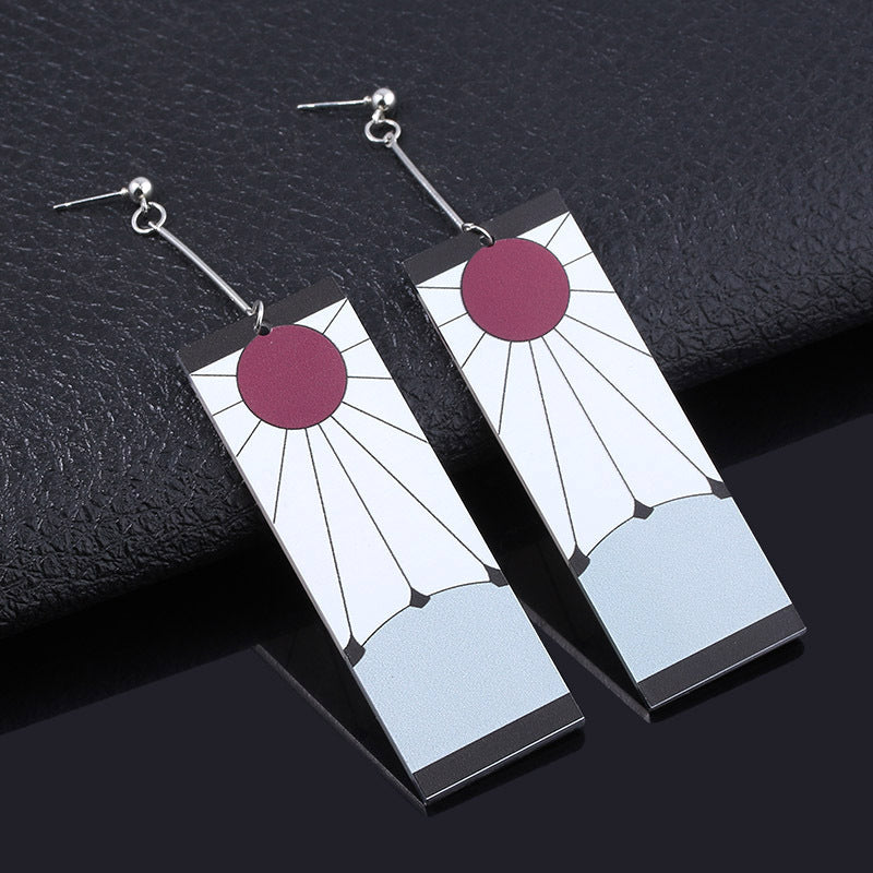 Chic Anime Tanjiro Cosplay Earrings Keychain