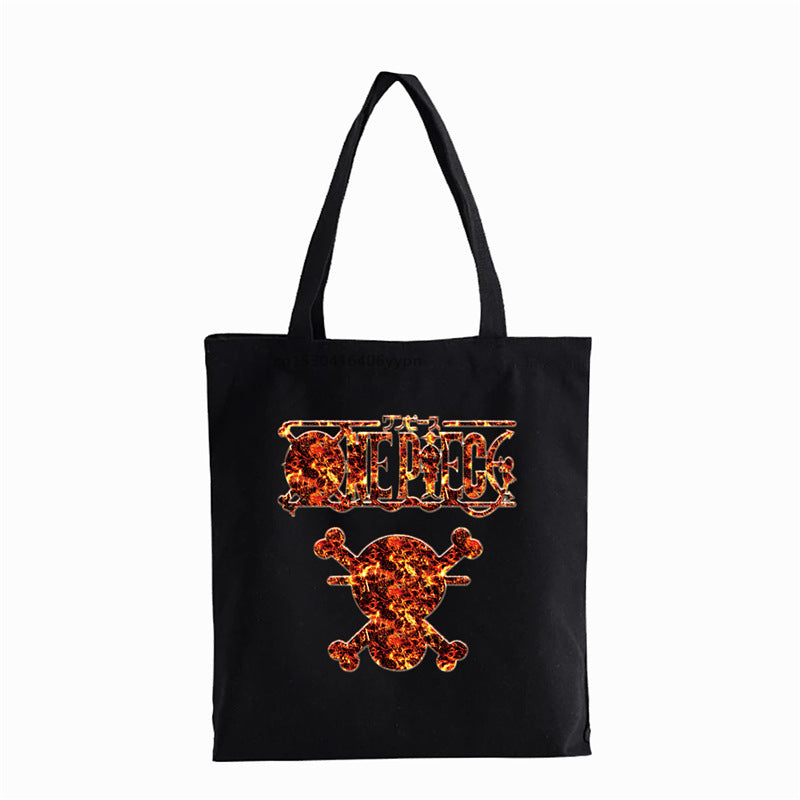 Trendy Luffy Printed Canvas Shoulder Tote Bag