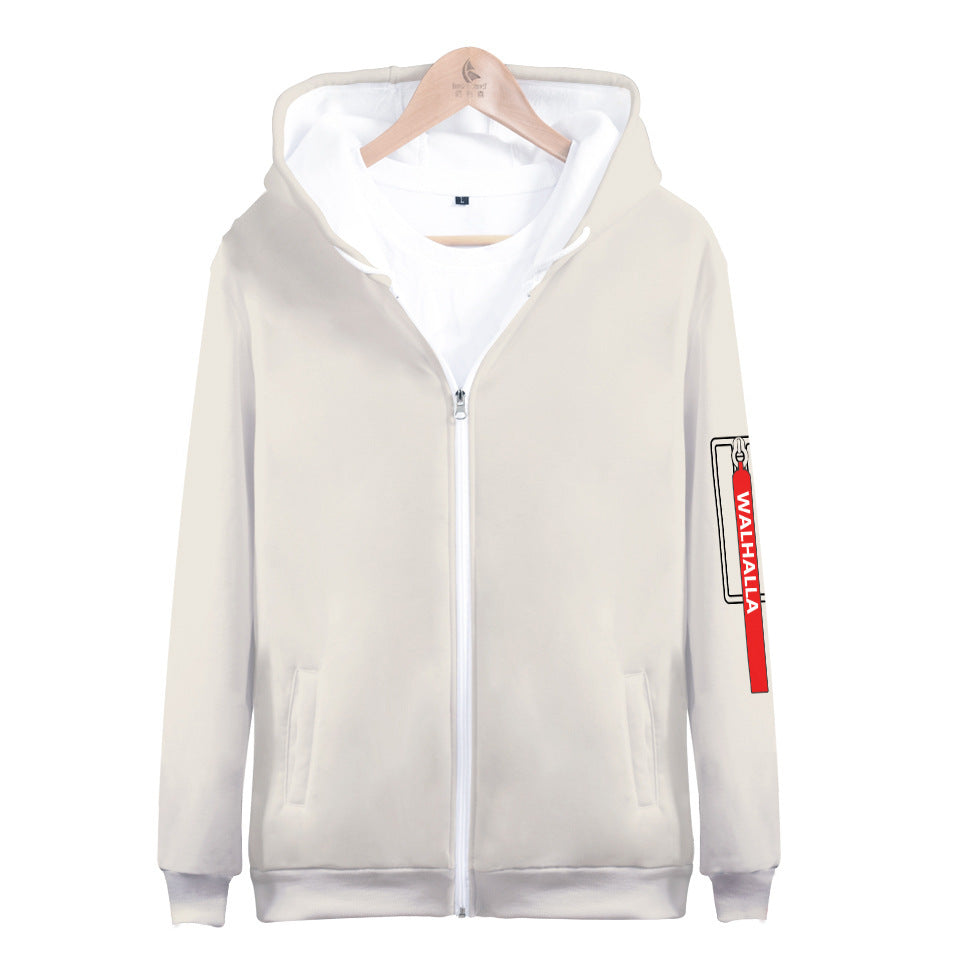 Anime COS Digital Print Hooded Zipper Cardigan