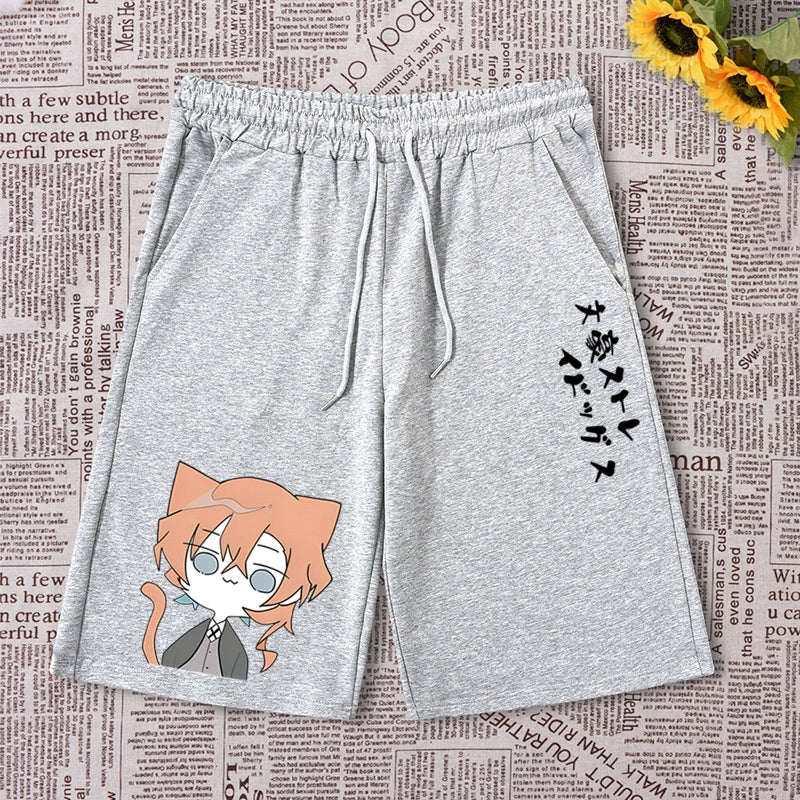 Casual Anime Logo Loose Shorts