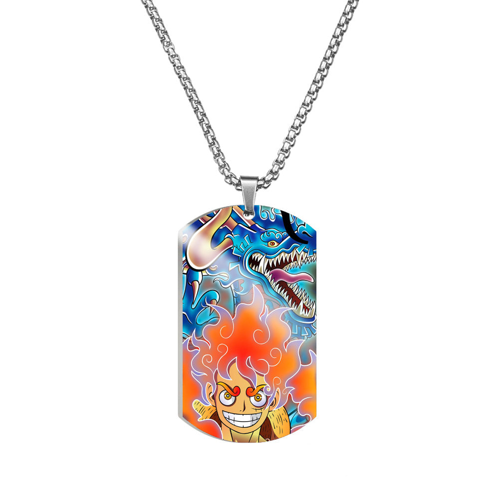 Luffy Wanted Printed Dog Tag Necklace