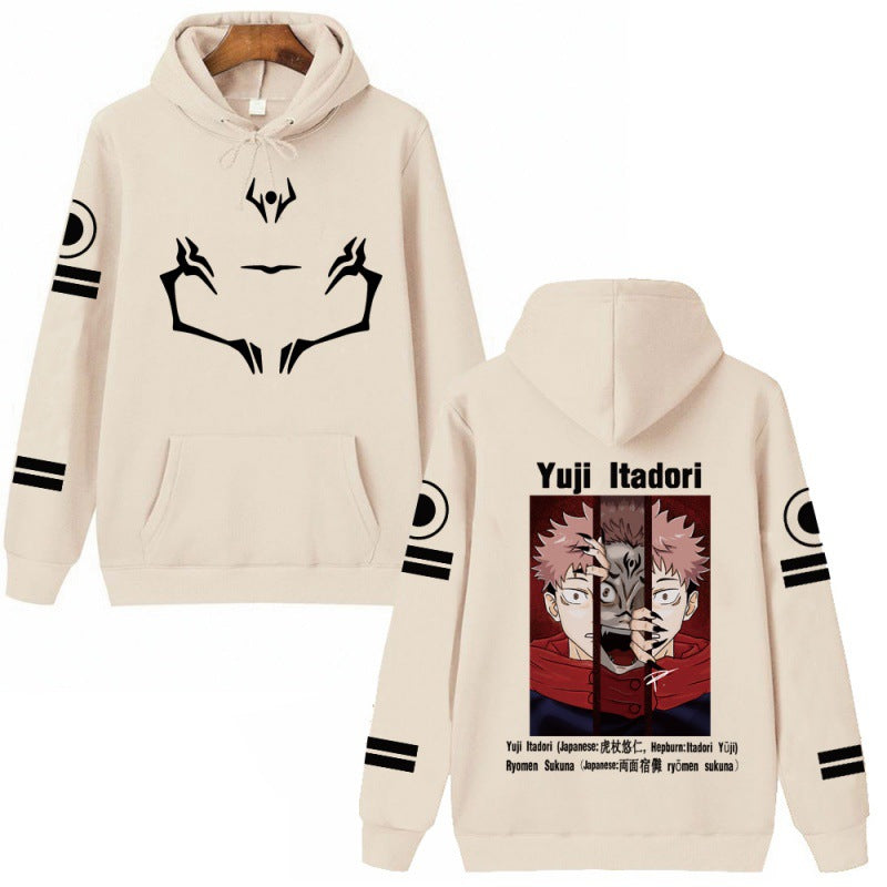 Unisex Anime Gojo Print Loose Hoodie