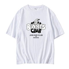 BUNNIES CLUB Rabbit Print Short Sleeve T-Shirt