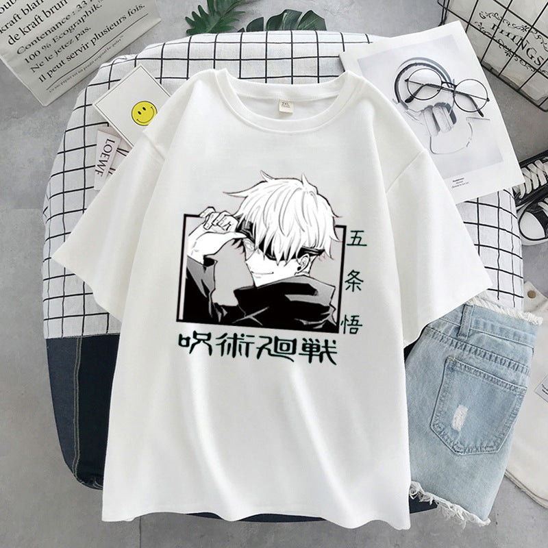 Casual Women's Anime Crew Neck Short Sleeve Tee