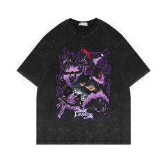 Retro Washed Anime Short-sleeved T-shirt