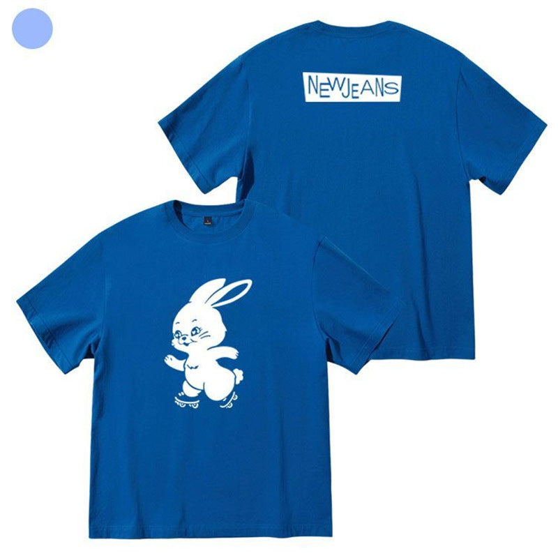 NJZ Rabbit Print Short-sleeved T-shirt