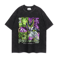 Casual DBZ Washed Short-sleeved T-shirt