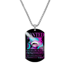 Luffy Wanted Printed Dog Tag Necklace