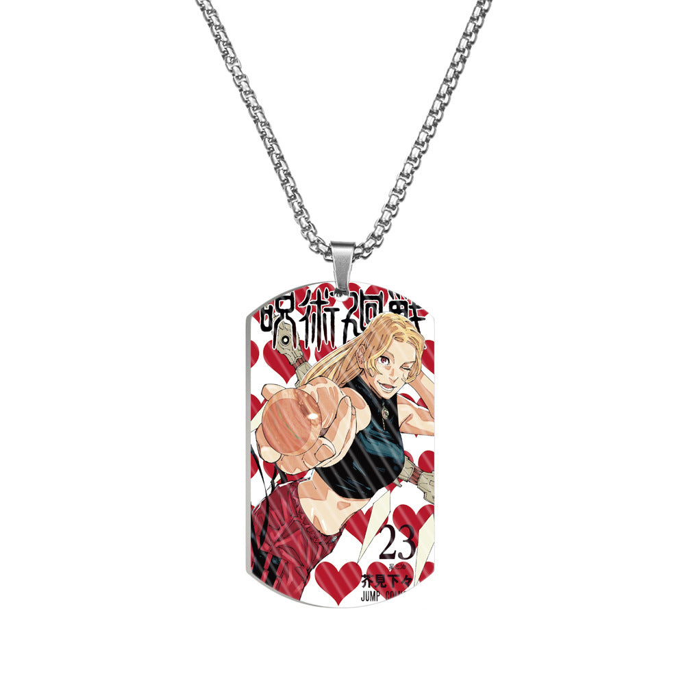 Cool Anime Printed Dog Tag Necklace