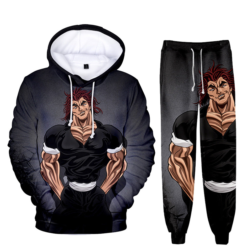 Unisex Anime Digital Print Hoodie Pants Set