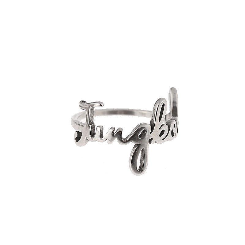 Chic Titanium Steel Kpop Logo Ring